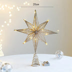 Star Christmas Tree Topper with Integrated Lights and Spiral Base