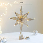 Star Christmas Tree Topper with Integrated Lights and Spiral Base