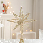 Star Christmas Tree Topper with Integrated Lights and Spiral Base