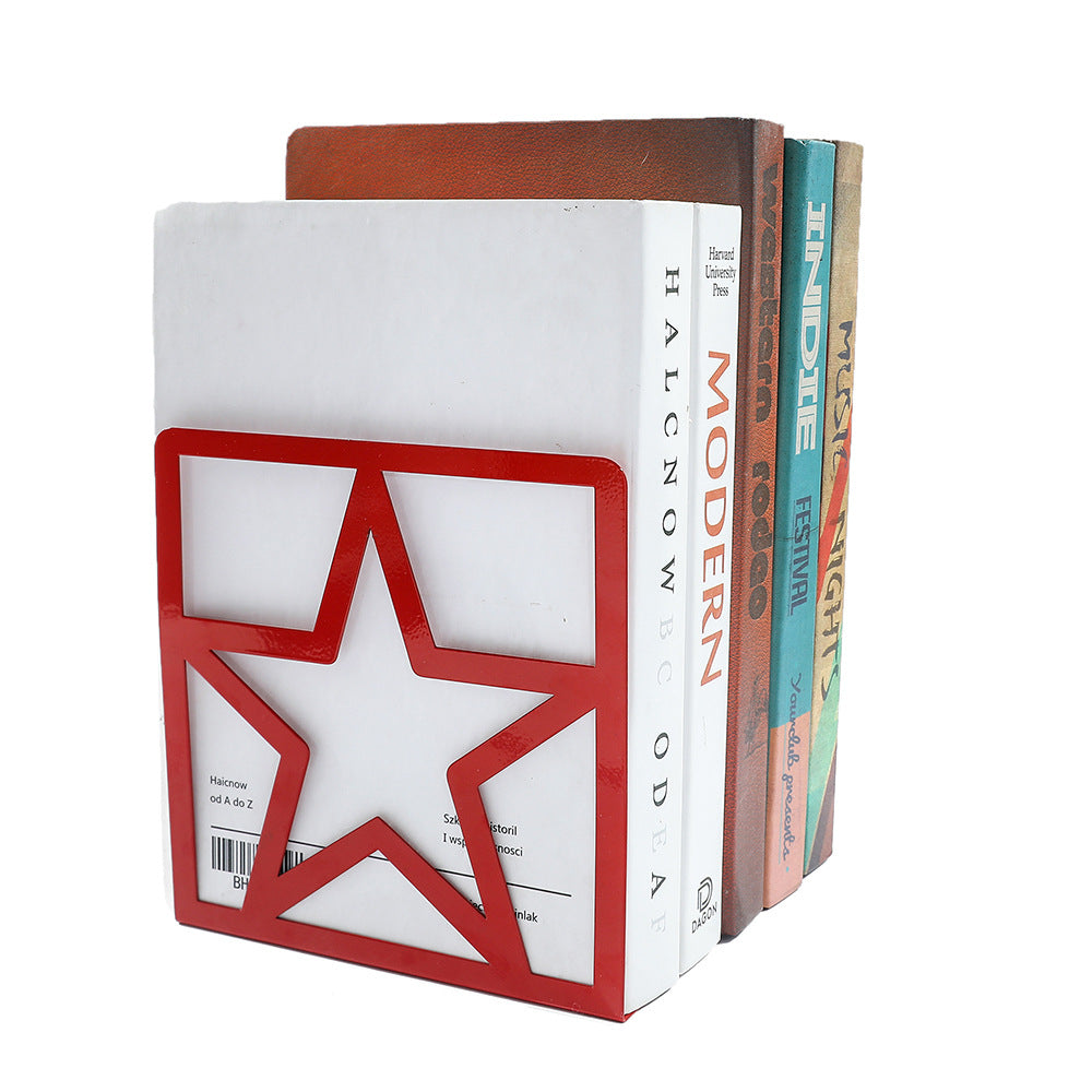 Star or Crown Decorative Metal Bookends for Bookshelves and Desks