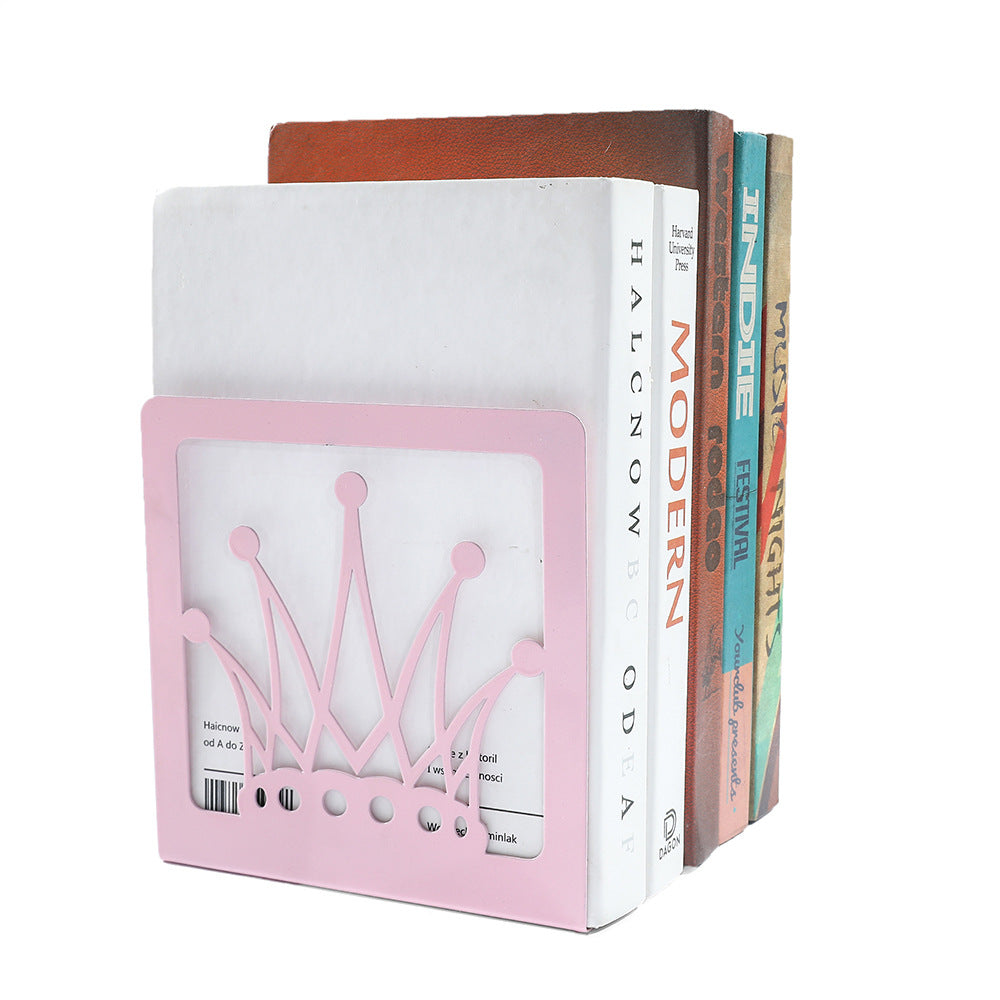 Star or Crown Decorative Metal Bookends for Bookshelves and Desks