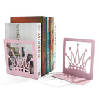 Star or Crown Decorative Metal Bookends for Bookshelves and Desks