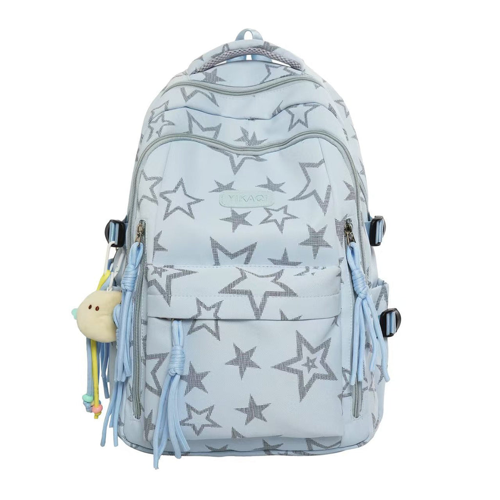 Star-Patterned Backpack with Adjustable Padded Straps
