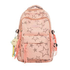 Star-Patterned Backpack with Adjustable Padded Straps