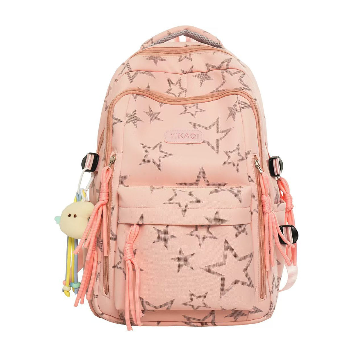 Star-Patterned Backpack with Adjustable Padded Straps
