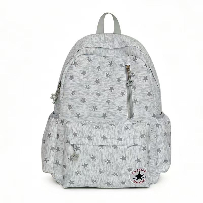 Star-Patterned Outdoor Backpack with Padded Straps