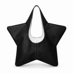 Star-Shaped Synthetic Leather Handbag with Comfortable Handles