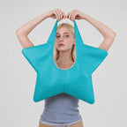 Star-Shaped Synthetic Leather Handbag with Comfortable Handles