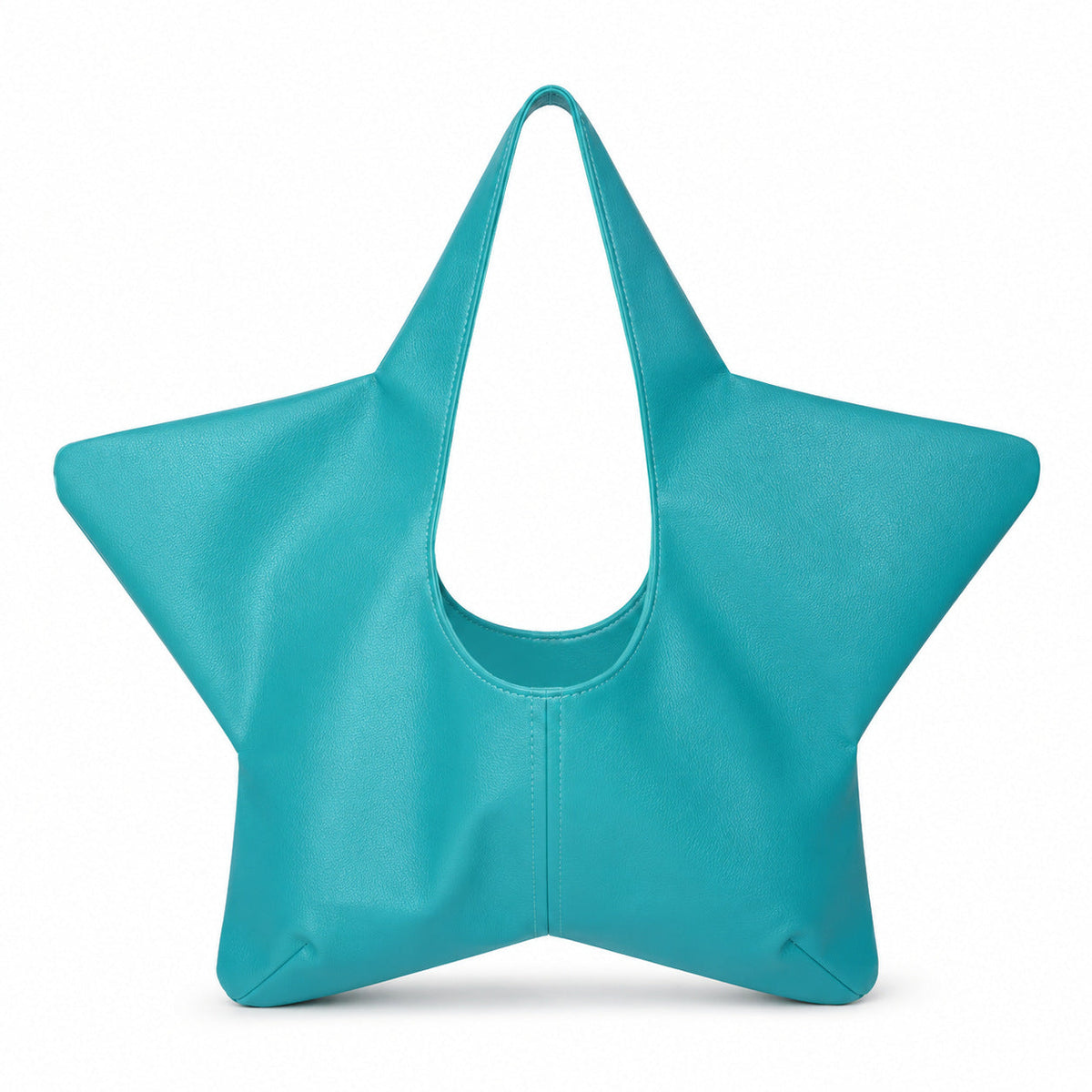 Star-Shaped Synthetic Leather Handbag with Comfortable Handles