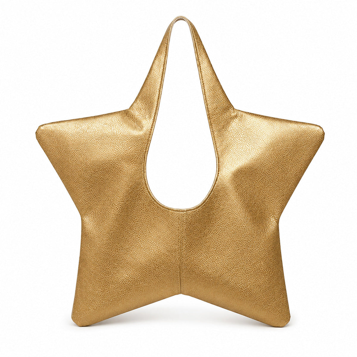 Star-Shaped Synthetic Leather Handbag with Comfortable Handles