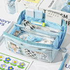 Transparent Pencil Case for School and Leisure - 10 Pockets, PVC Front, view 12