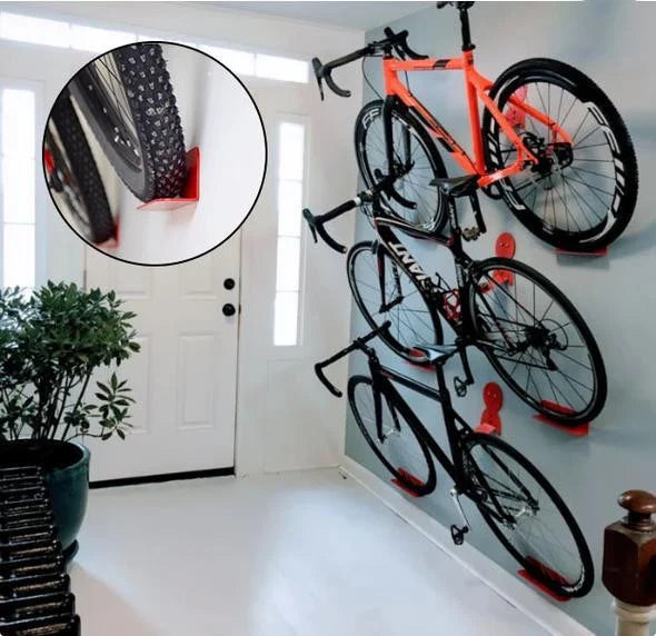 Steel Bicycle Wall Mount Hook with Pedal and Tyre Holders, 140 mm
