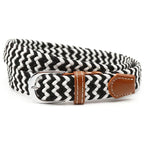 Stretch Braided Belt, 100cm, PU Leather and Alloy Buckle