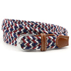 Stretch Braided Belt, 100cm, PU Leather and Alloy Buckle