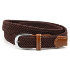 Stretch Braided Belt, 100cm, PU Leather and Alloy Buckle