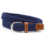 Stretch Braided Belt, 100cm, PU Leather and Alloy Buckle