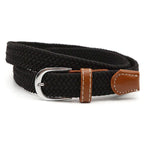Stretch Braided Belt, 100cm, PU Leather and Alloy Buckle