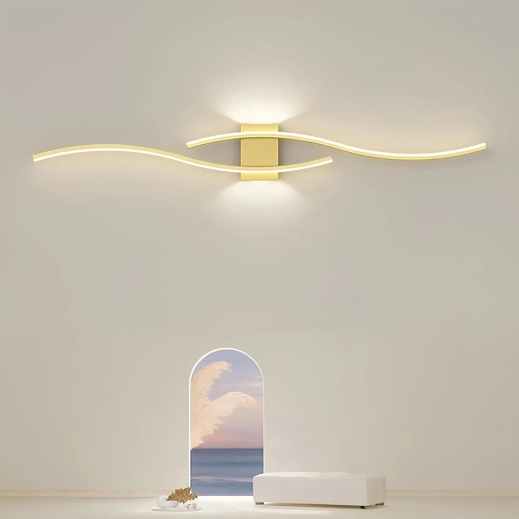 Long Wall-Mounted LED Light Band - Warm White 3000k, 12W, Wrought Iron, view 6