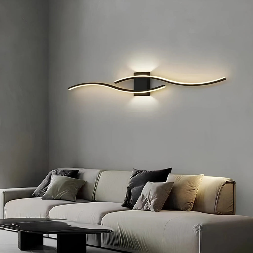 Long Wall-Mounted LED Light Band - Warm White 3000k, 12W, Wrought Iron, view 5
