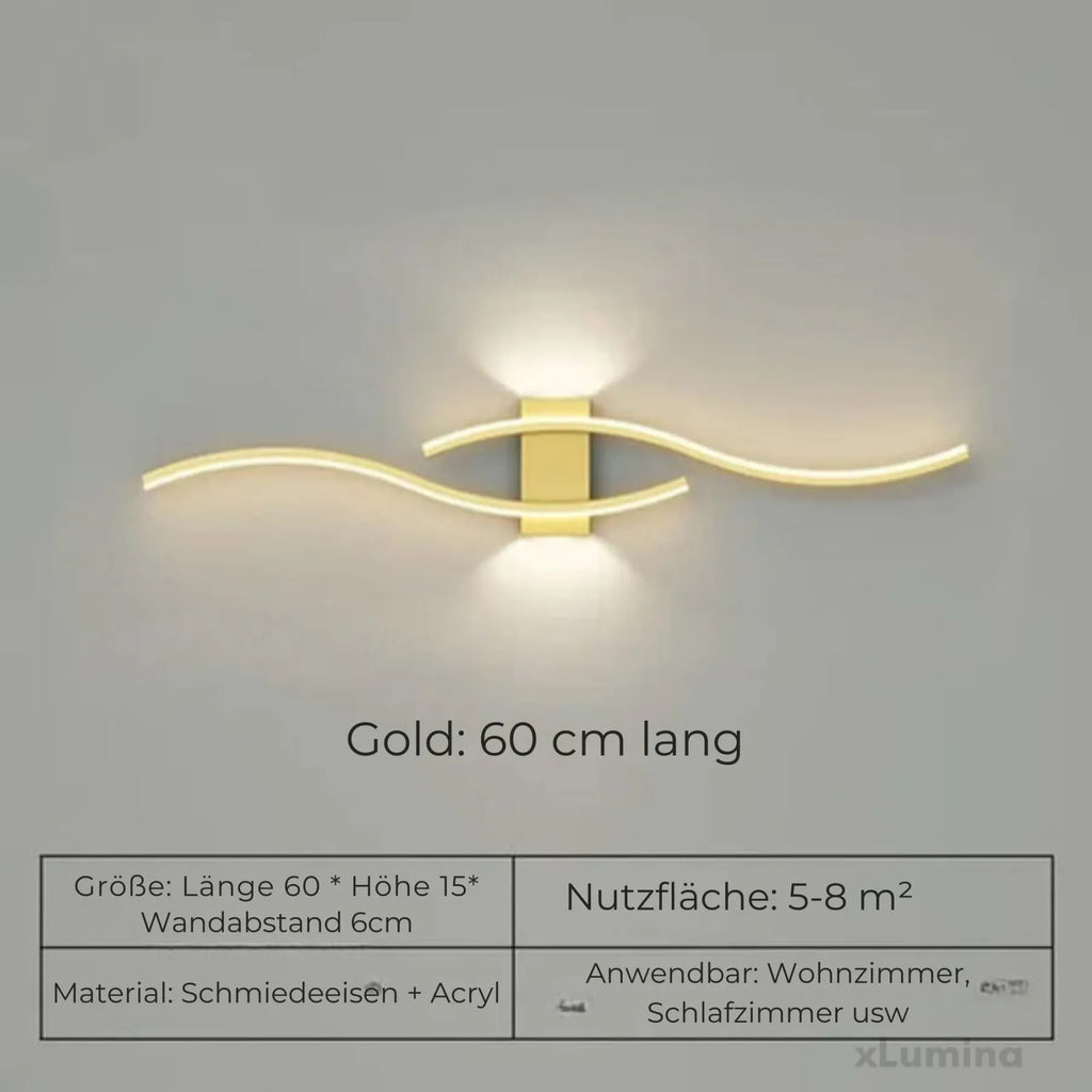 Long Wall-Mounted LED Light Band - Warm White 3000k, 12W, Wrought Iron
