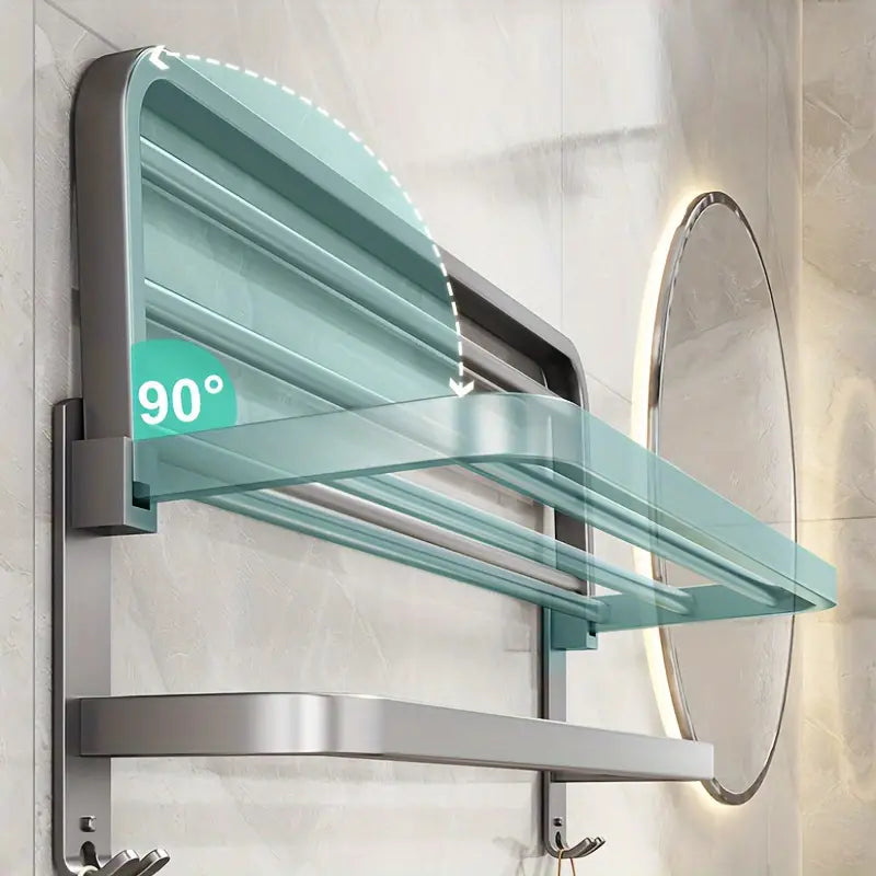 Suction Cup Towel Holder with Folding 90° Arm for Bathrooms