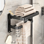 Suction Cup Towel Holder with Folding 90° Arm for Bathrooms