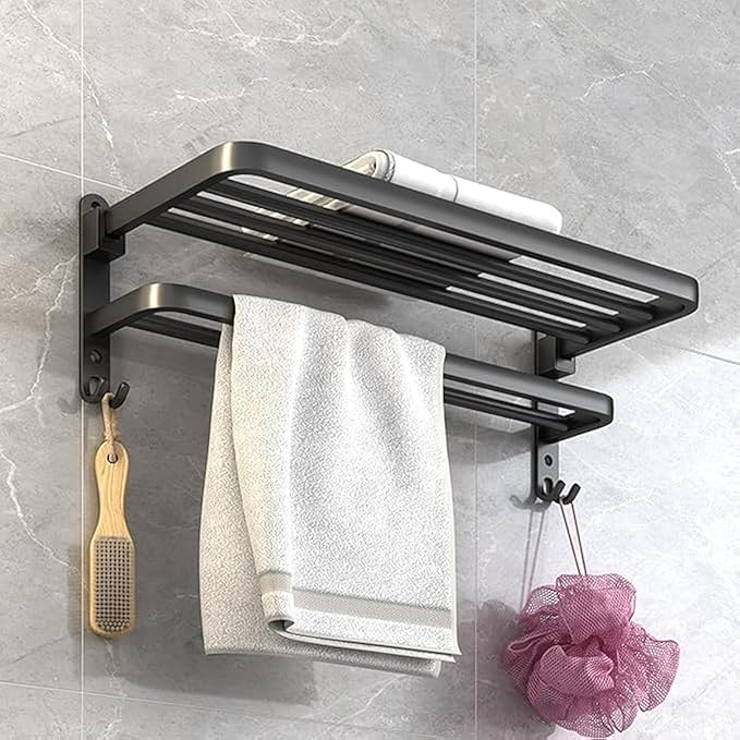 Suction Cup Towel Holder with Folding 90° Arm for Bathrooms