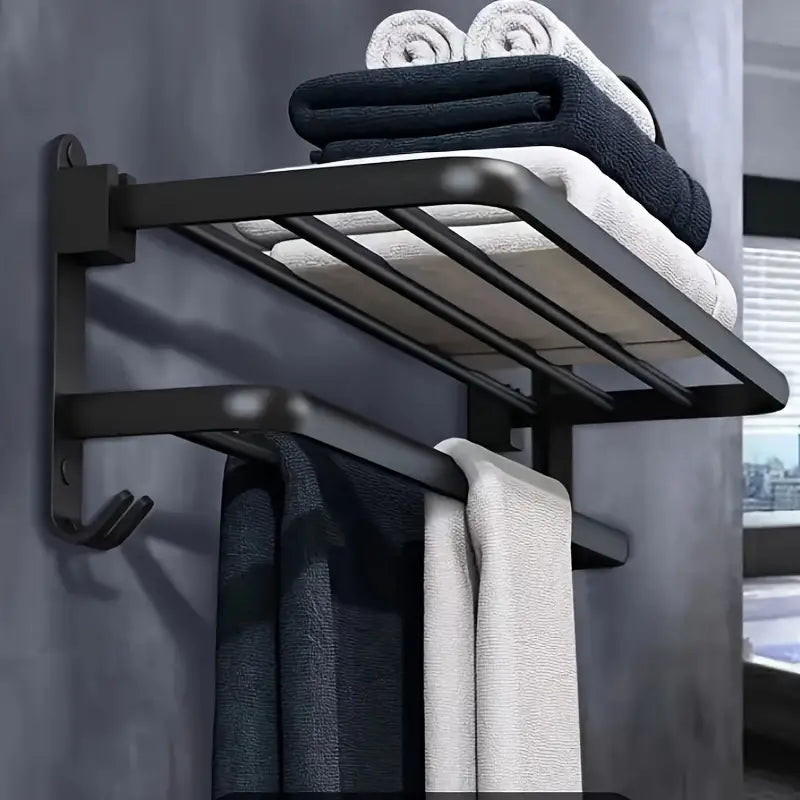 Suction Cup Towel Holder with Folding 90° Arm for Bathrooms