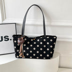 Suede Shoulder Tote Bag with Long Straps