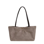 Suede Shoulder Tote Bag with Long Straps