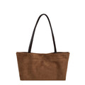 Suede Shoulder Tote Bag with Long Straps