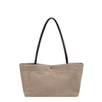 Suede Shoulder Tote Bag with Long Straps