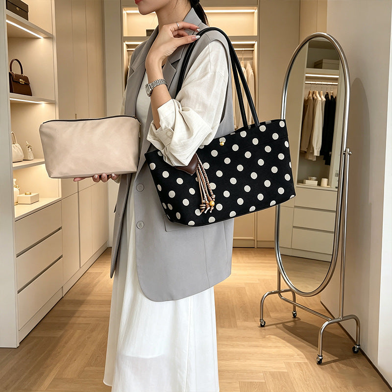 Suede Shoulder Tote Bag with Long Straps