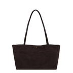Suede Shoulder Tote Bag with Long Straps