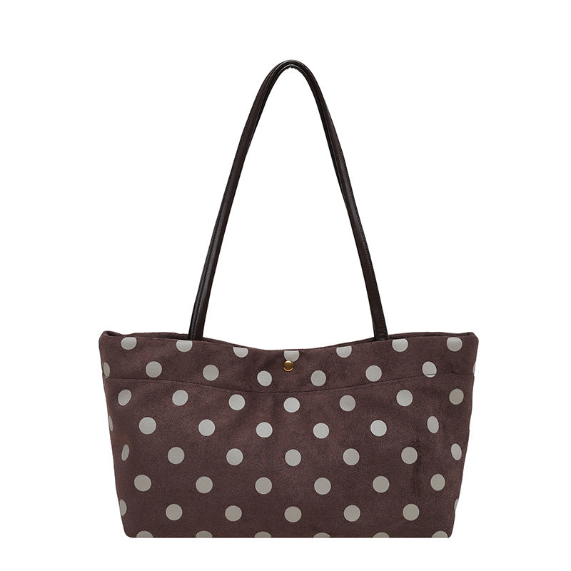 Suede Shoulder Tote Bag with Long Straps