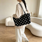Suede Shoulder Tote Bag with Long Straps