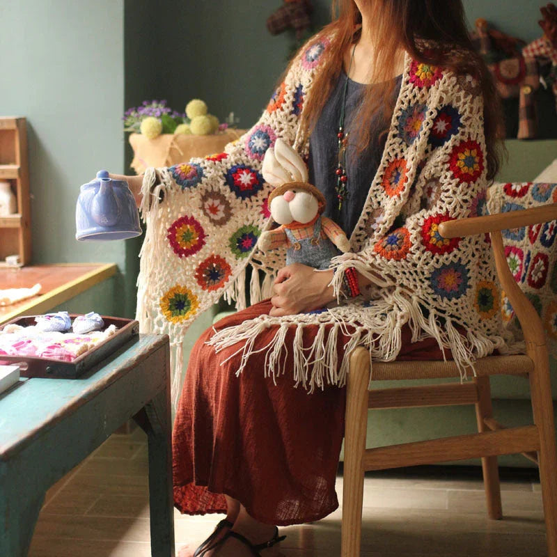 Sunfield Pinestone Crochet Shawl-Welvere