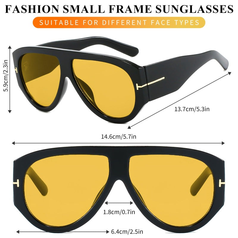 Oversized UV400 Aviator Sunglasses for Women - AC Plastic Frame, PC Lenses, view 4
