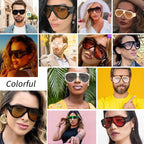 Oversized UV400 Aviator Sunglasses for Women - AC Plastic Frame, PC Lenses, view 6