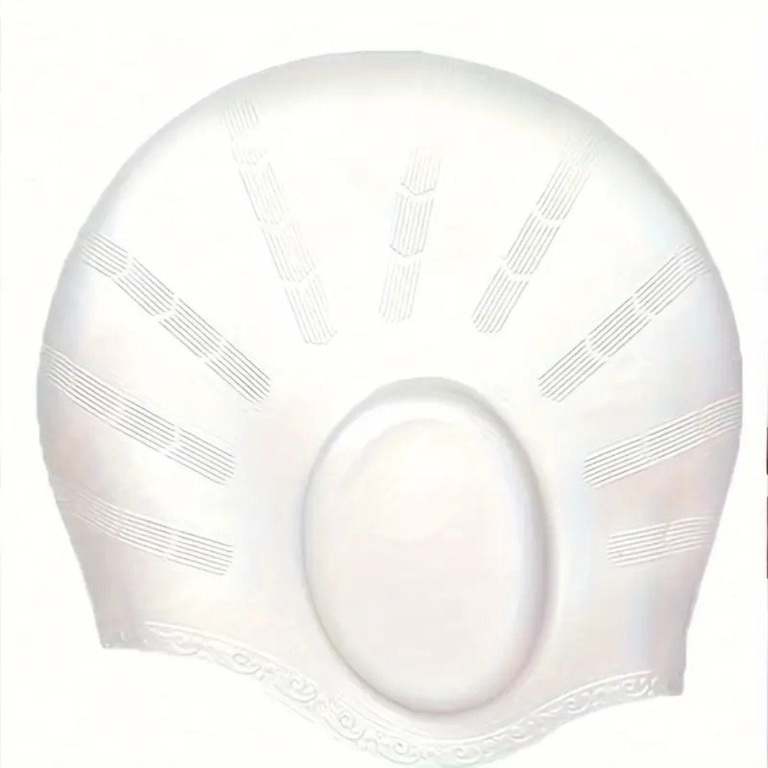 Silicone Swim Cap with Ear Protection for Long Hair - 100% Silicone, Pool Use, view 7