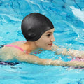 Silicone Swim Cap with Ear Protection for Long Hair - 100% Silicone, Pool Use