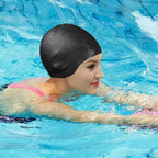 Silicone Swim Cap with Ear Protection for Long Hair - 100% Silicone, Pool Use