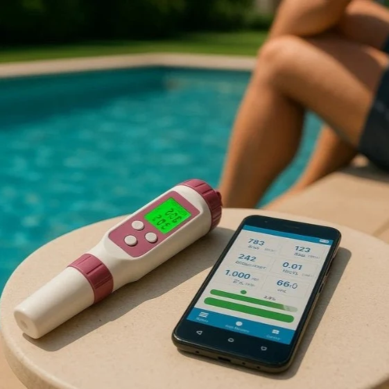 Digital Pool Tester for PH, Chlorine, ORP, EC, TDS, Salt, Temperature, view 4