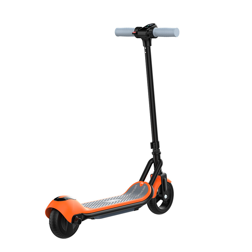 Kids' electric scooter rear light and wheel detail