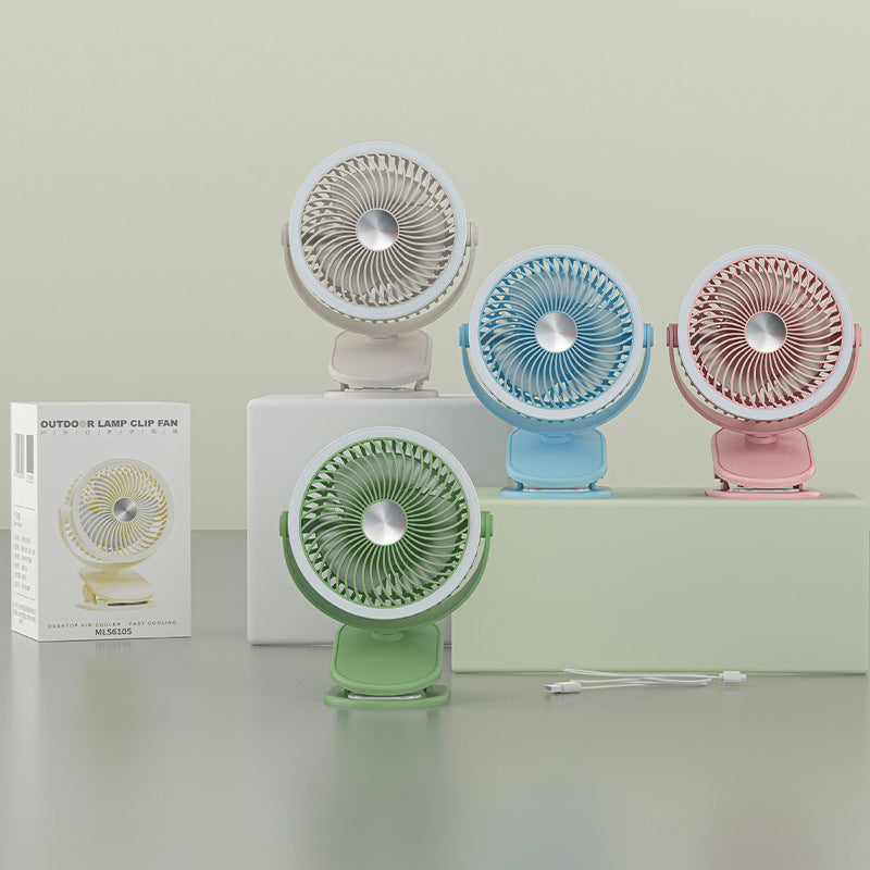 Table Fan with Integrated LED Lighting
