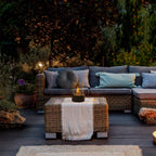 Tabletop Ethanol Fire Pit Burner with Glass Cylinder, 22 cm