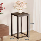 Tall Square Metal Plant Pedestal, 75 cm, Industrial Style