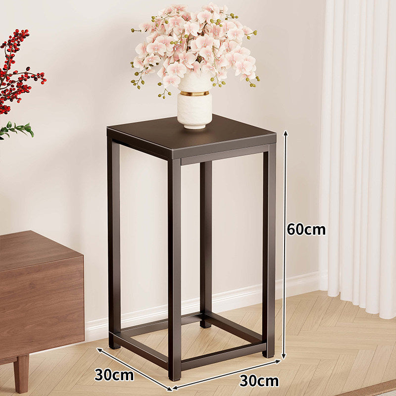 Tall Square Metal Plant Pedestal, 75 cm, Industrial Style