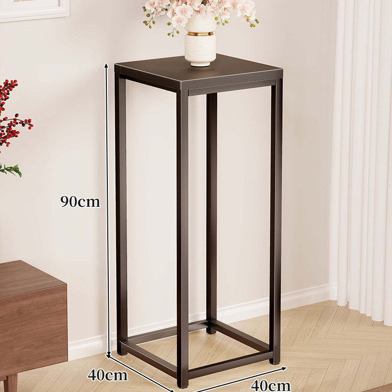 Tall Square Metal Plant Pedestal, 75 cm, Industrial Style