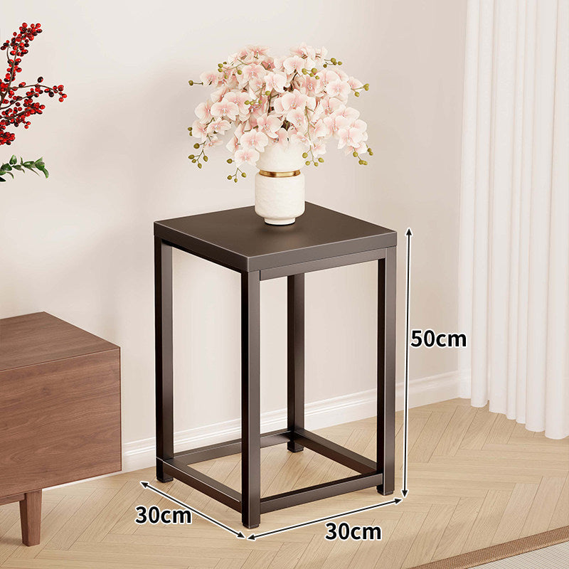 Tall Square Metal Plant Pedestal, 75 cm, Industrial Style